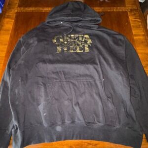 Greta Van Fleet Gold Logo Hoodie XXL Rock Band Pullover Sweatshirt